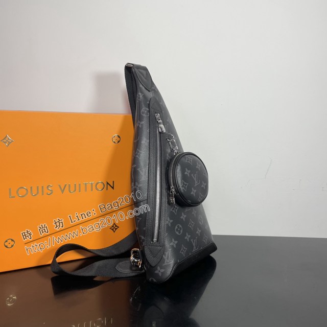 Lv路易威登2023專櫃新款Duo單肩包 LV黑花男士胸挎包 M30936 ydh5001